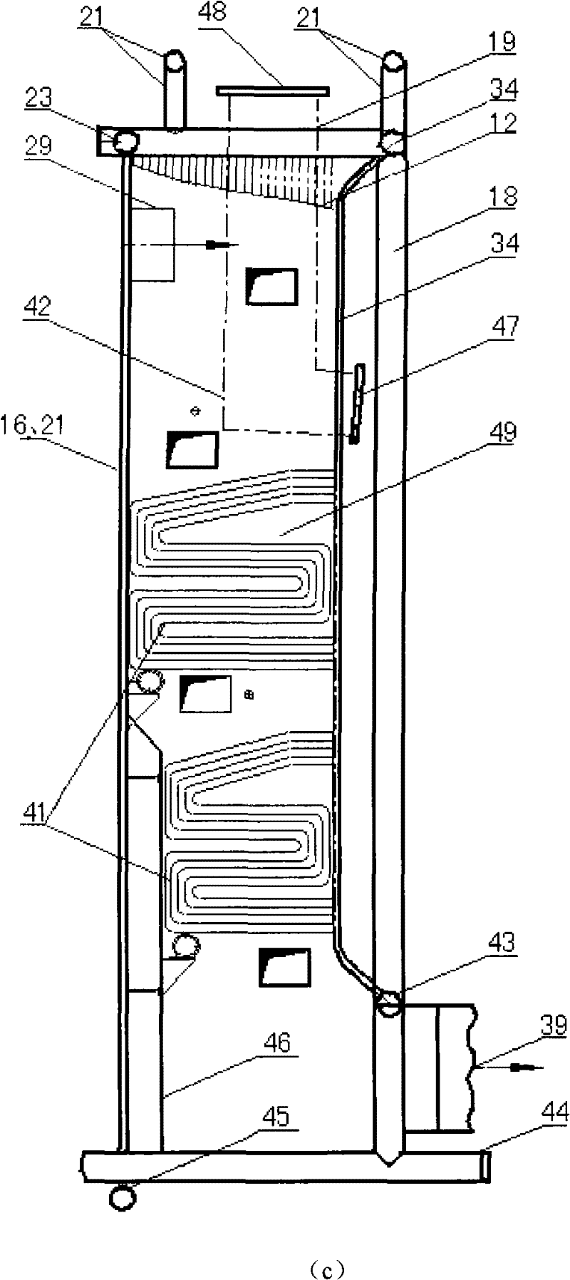 Full-membrane wall circulating fluidized bed boiler without corridor corner tube