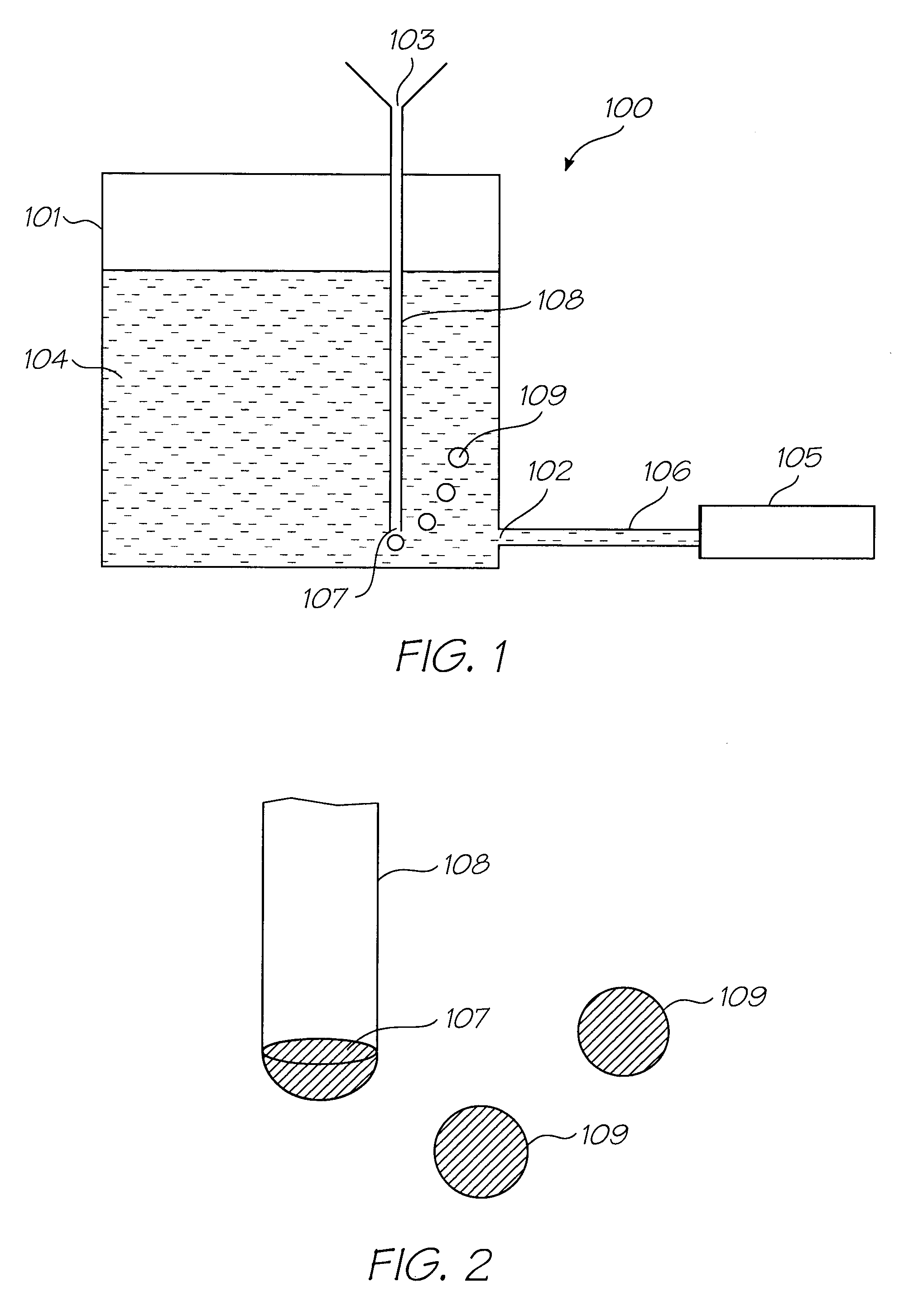 Ink pressure regulator using air bubbles drawn into ink