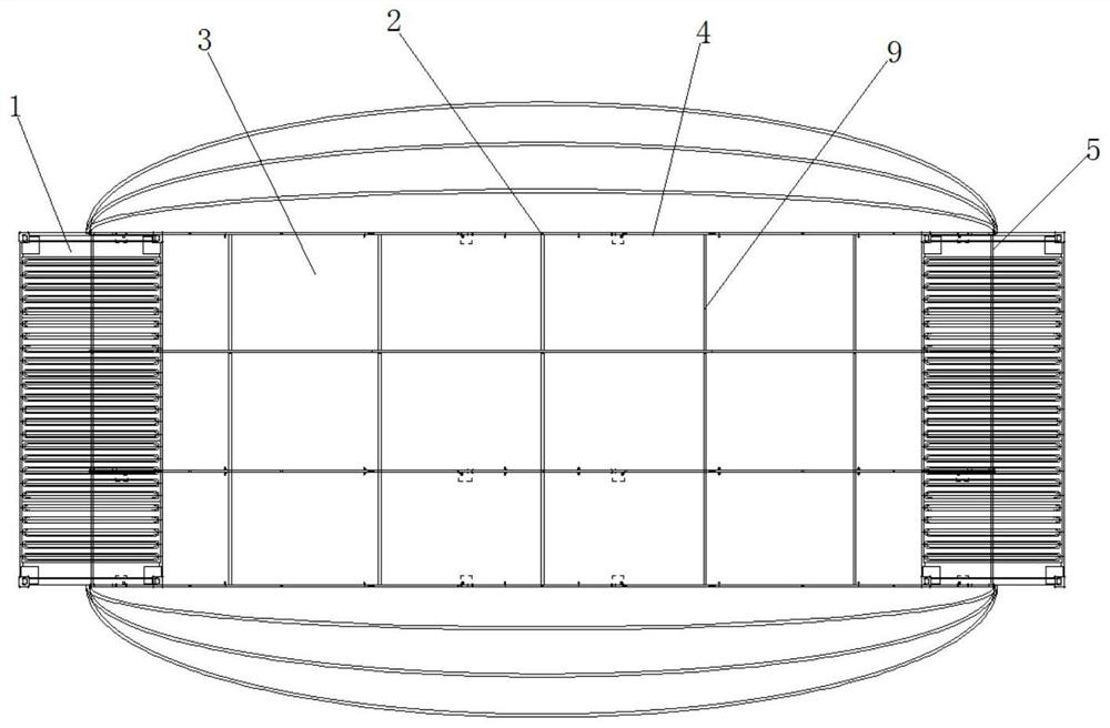 A large-span hangar based on box modules and its construction method