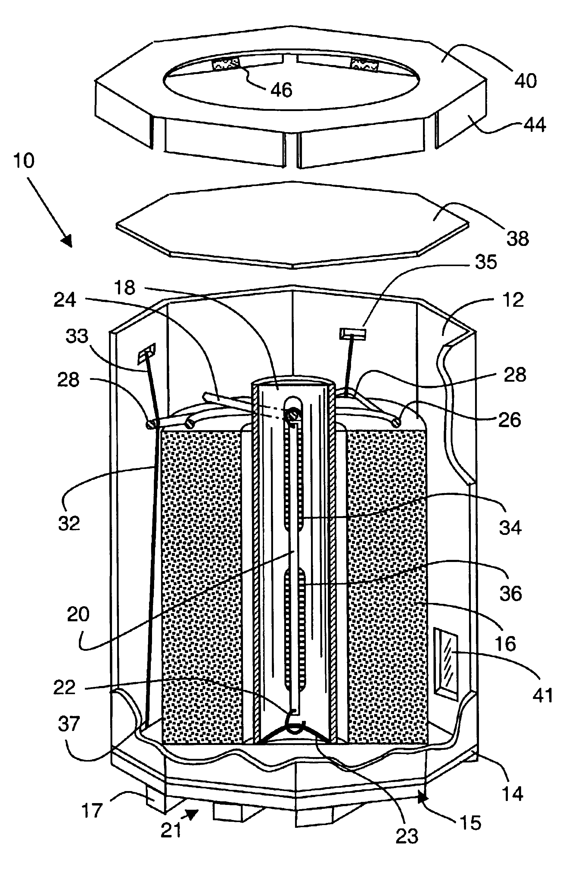 Container and retaining device for packaging and unwinding coiled welding wire