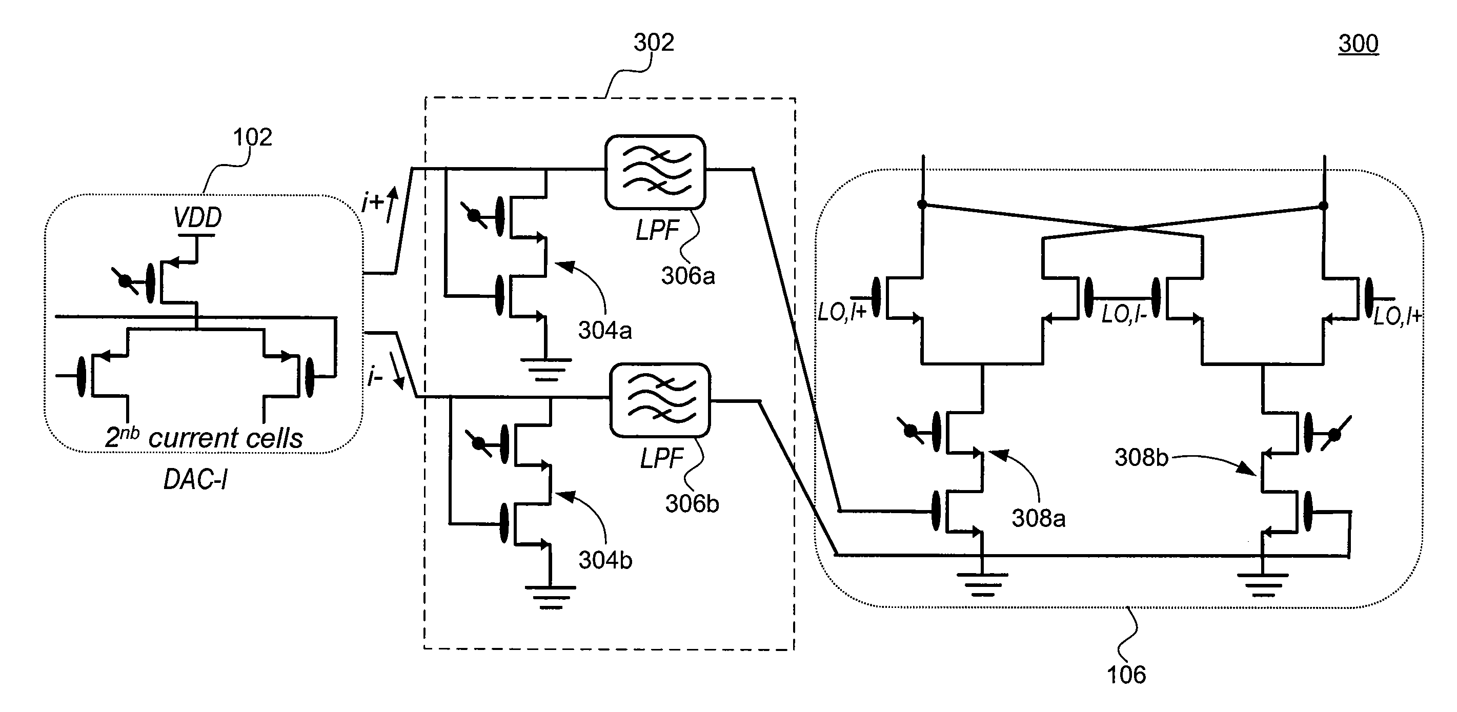 Current-input current-output reconfigurable passive reconstruction filter