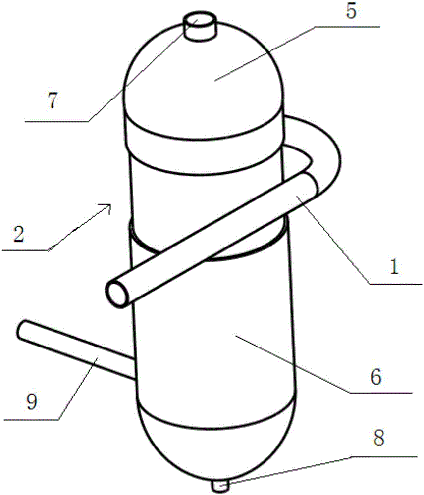 A gas-liquid separator with functions of oil return and liquid discharge