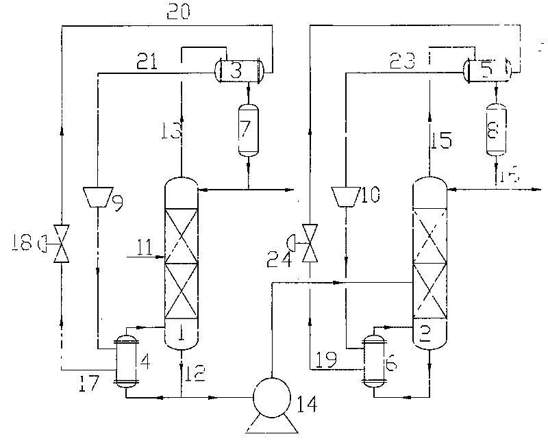 Production device and method of high purity trichlorosilane by using heat pump distillation