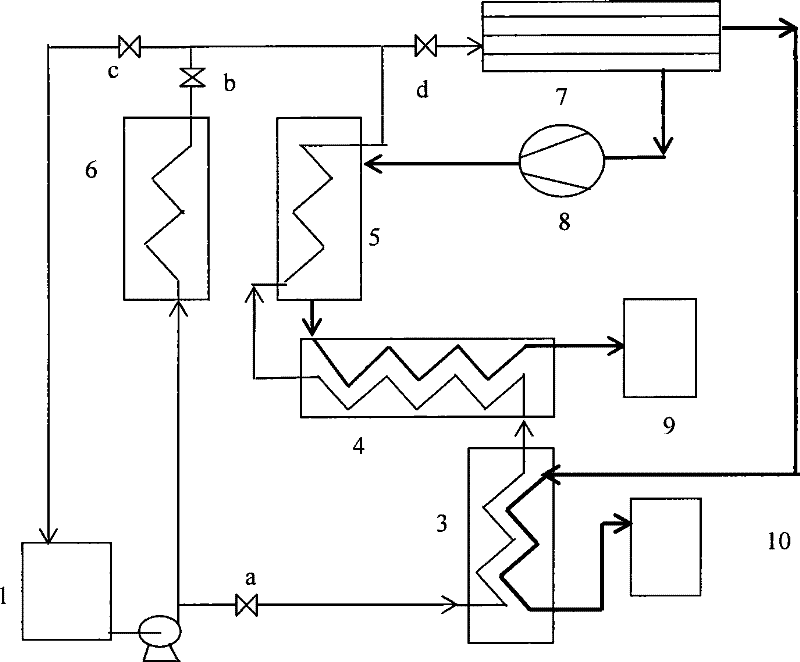 Method and device for distillating vacuum film by directly utilizing vapor compression heat pump