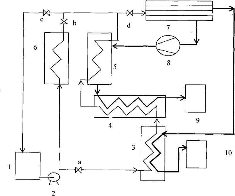 Method and device for distillating vacuum film by directly utilizing vapor compression heat pump