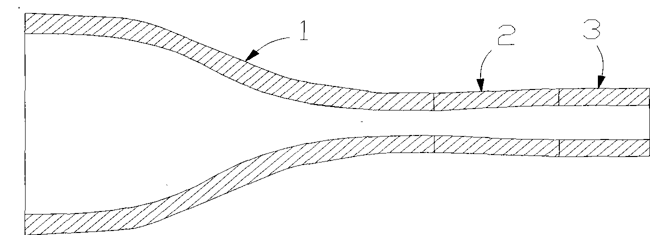 Supersonic nozzle of supersonic speed rotational flow natural gas separator