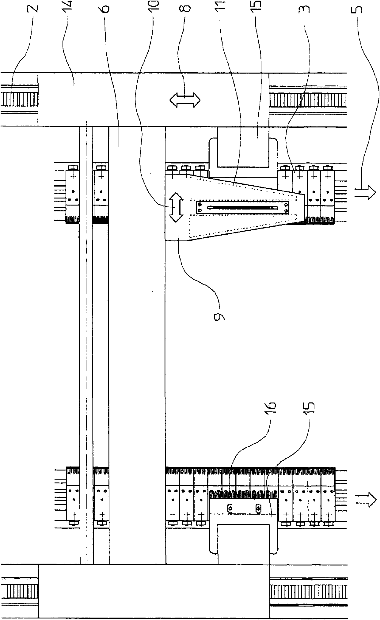 Device for laying a unidirectional layer and a multi-axle knitting machine