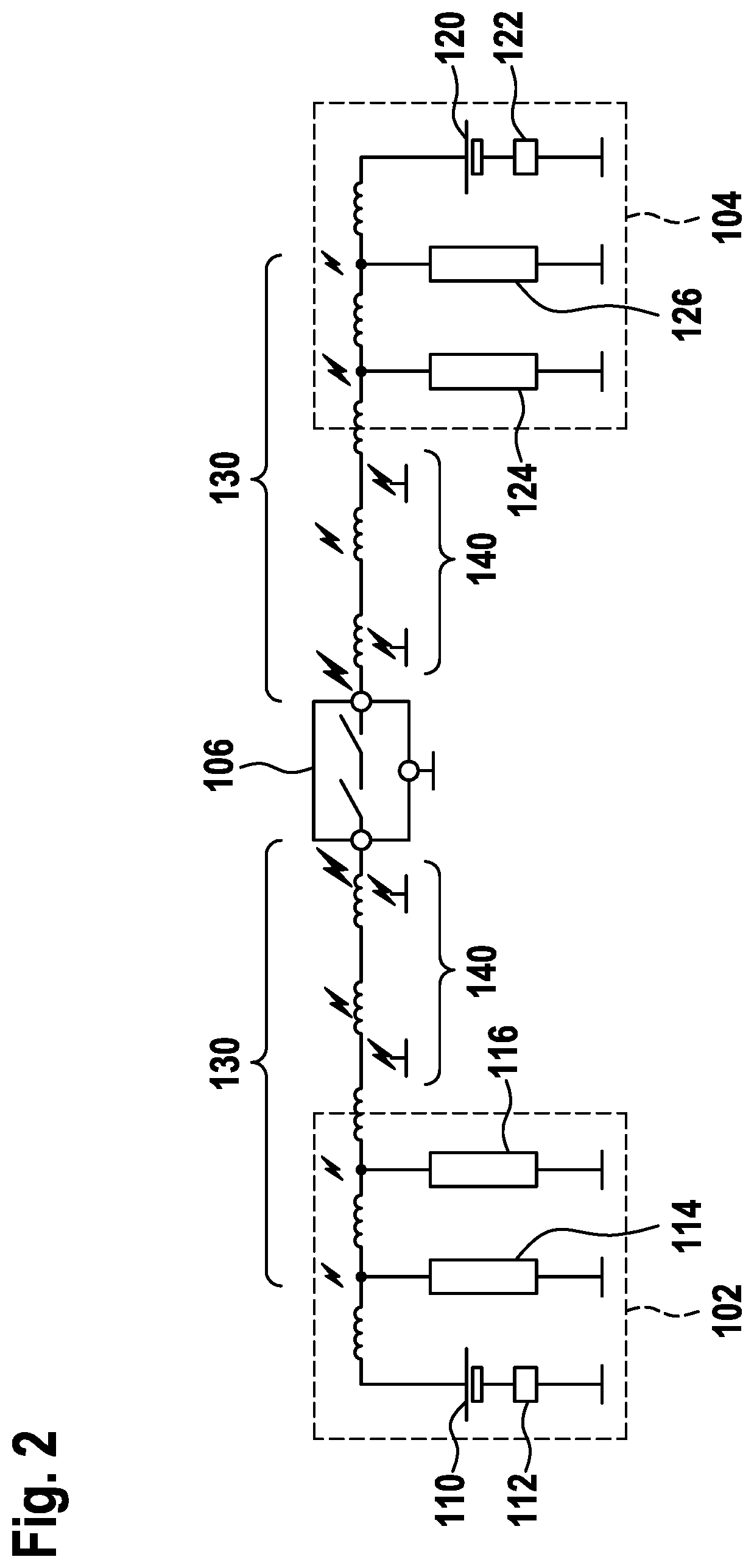 Battery terminal with a star-point connection switch configuration for a vehicle electrical system