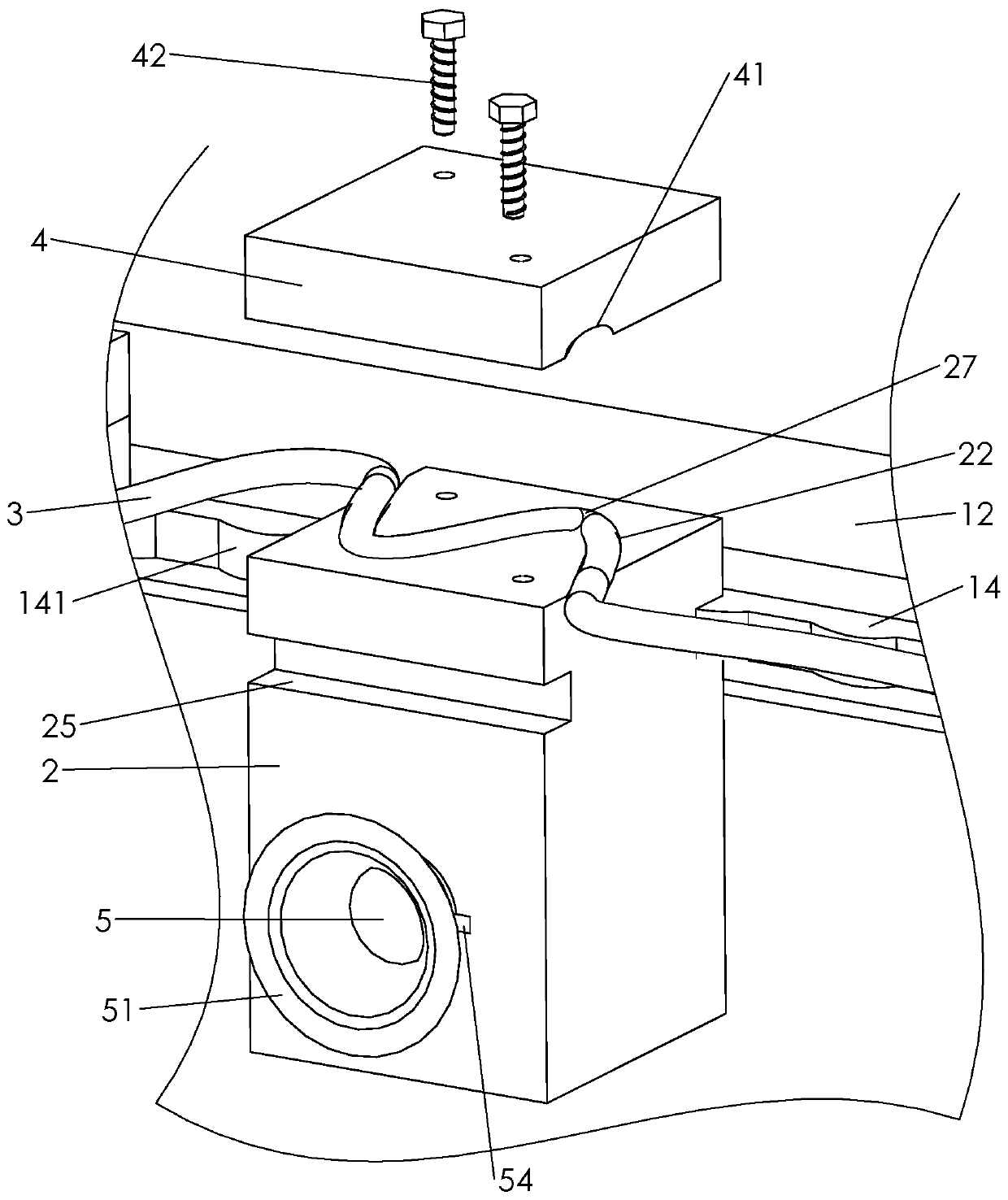 A poy wire cooling device and cooling process thereof