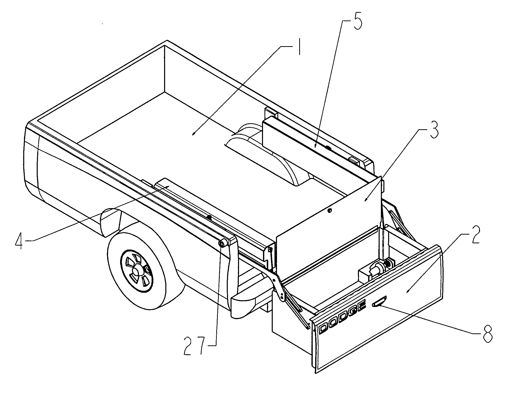 Truck storage and work surface tailgate
