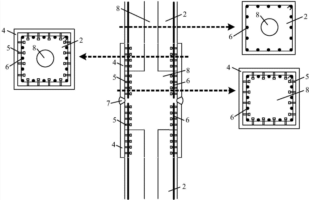 Field connecting method among prefabricated reinforced concrete columns
