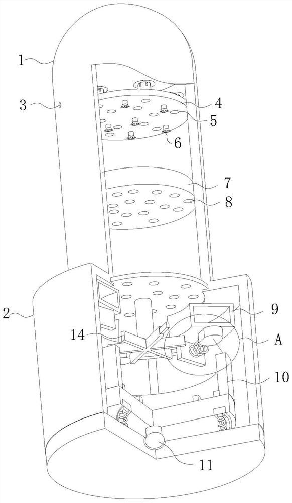 Low-energy-consumption energy-saving chemical light component removal tower