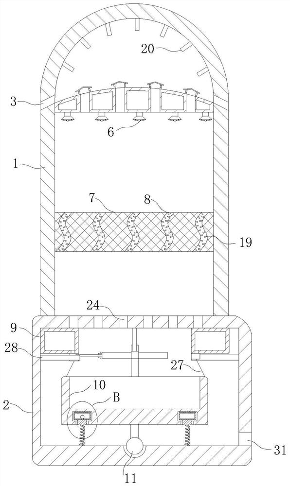 Low-energy-consumption energy-saving chemical light component removal tower