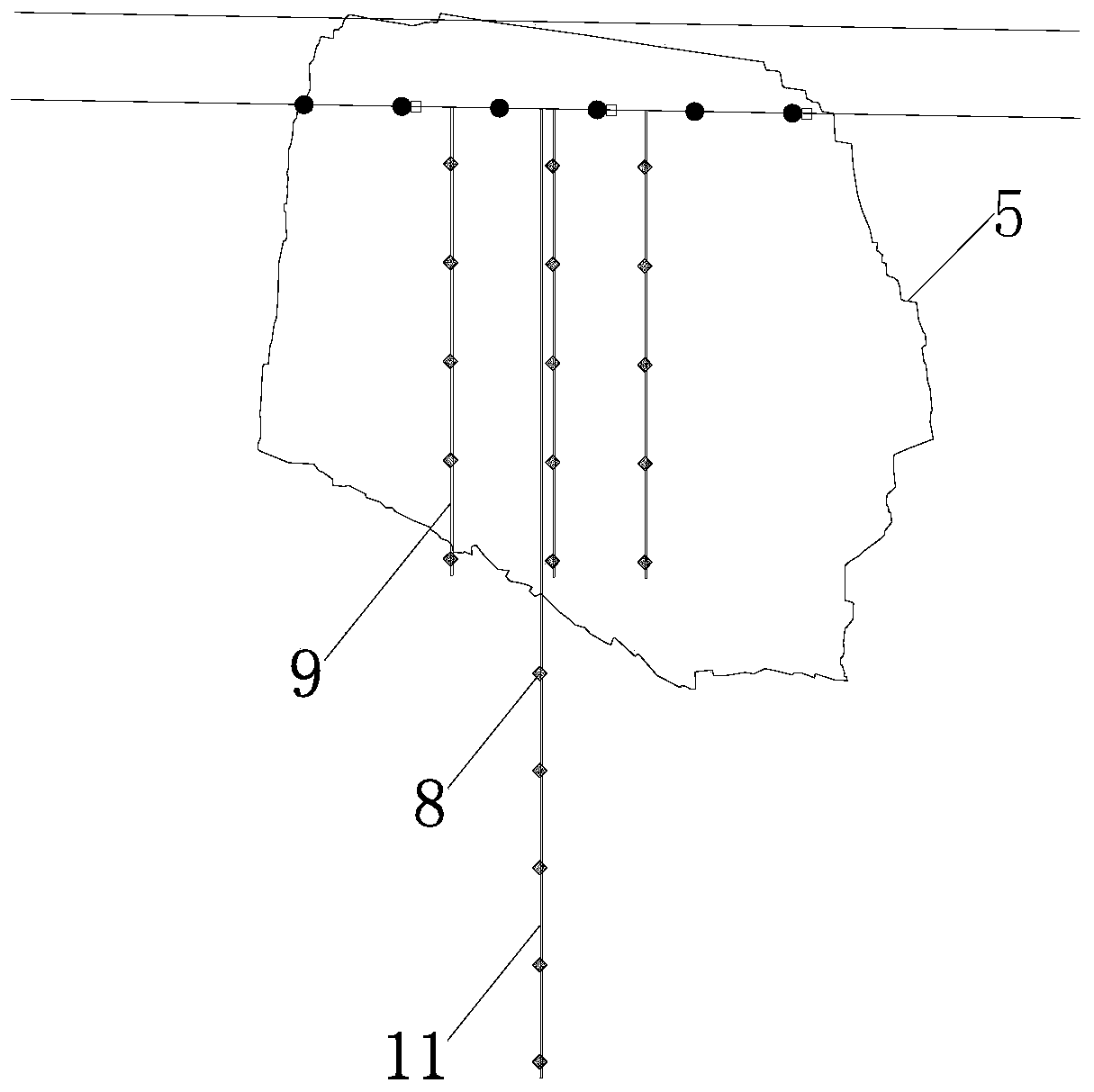 A construction method for backfilling treatment of high-level tunnels passing through giant dissolved cavities