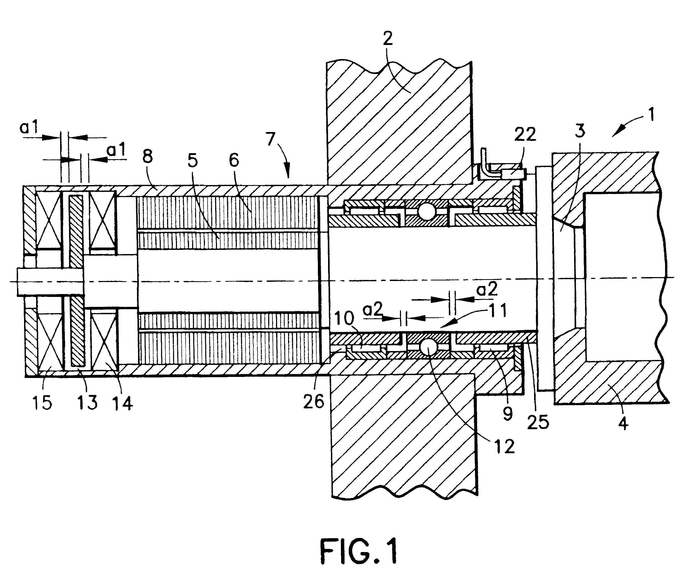 Apparatus for the axial guidance and adjustment of a cylinder