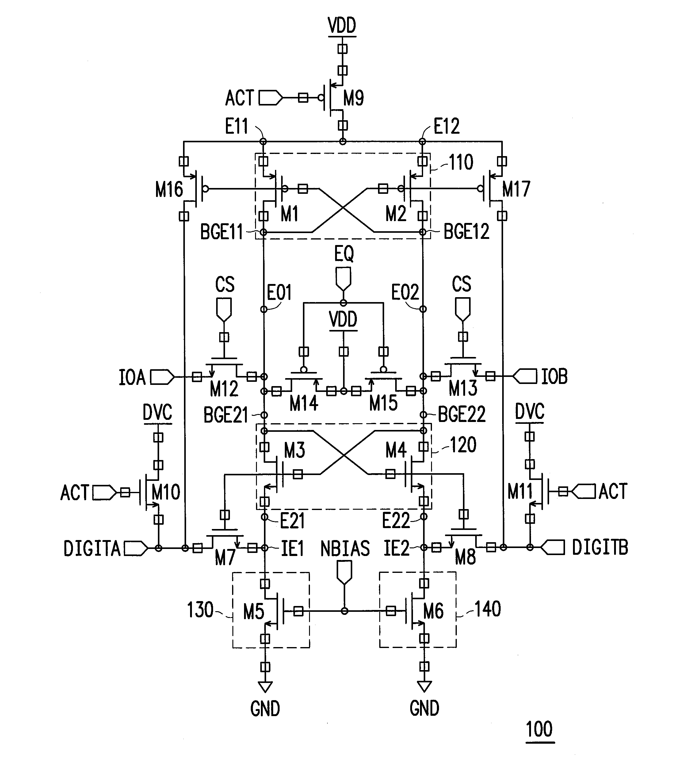 Sense amplifier with cross-coupled transistor pair