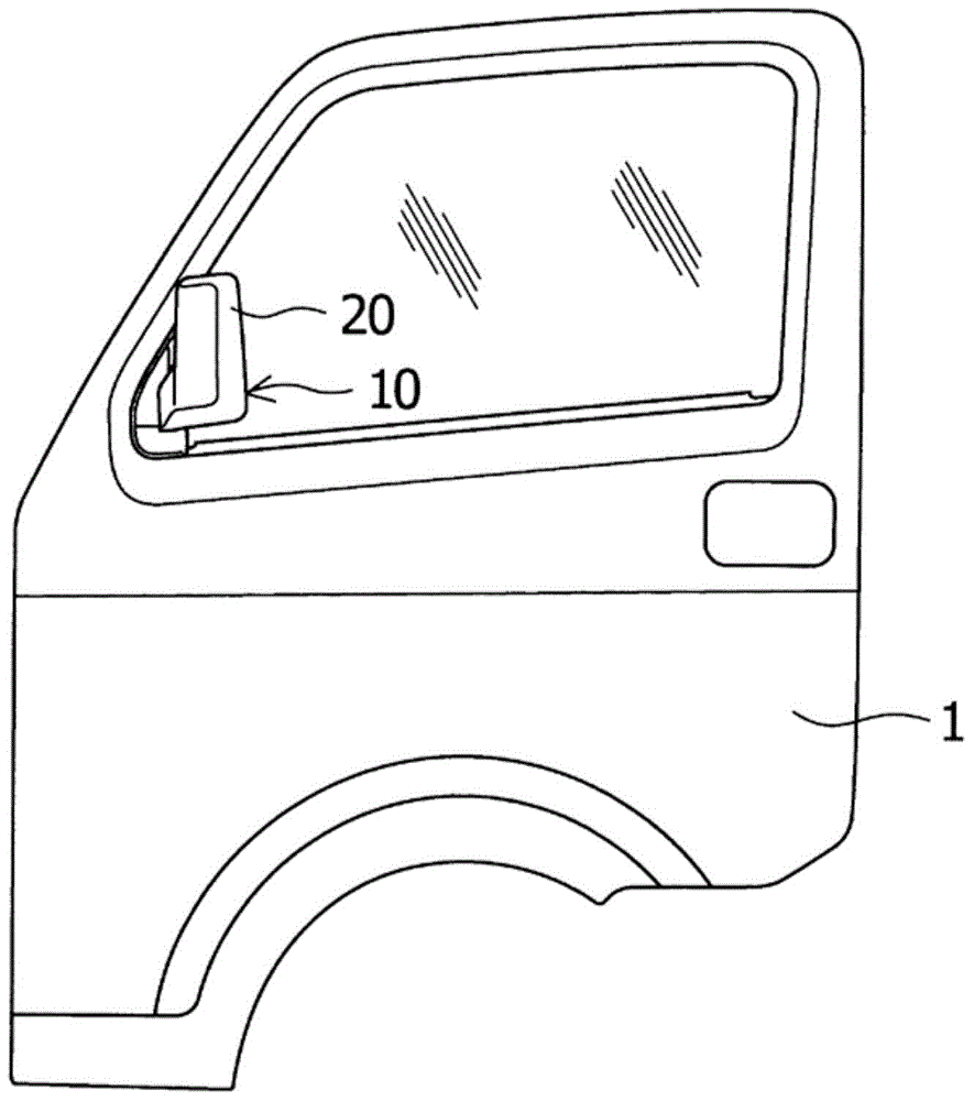 Vehicle door rear mirror installation structure