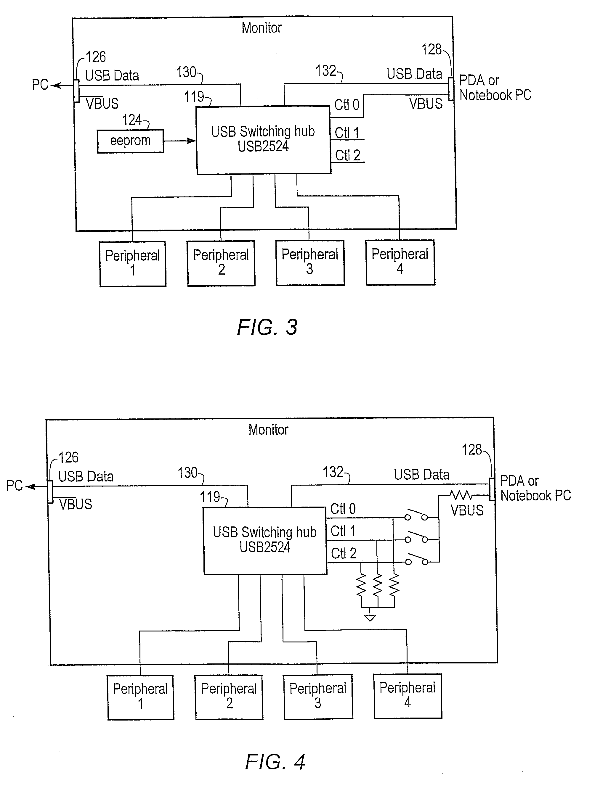 Method for automatically switching USB peripherals between USB hosts