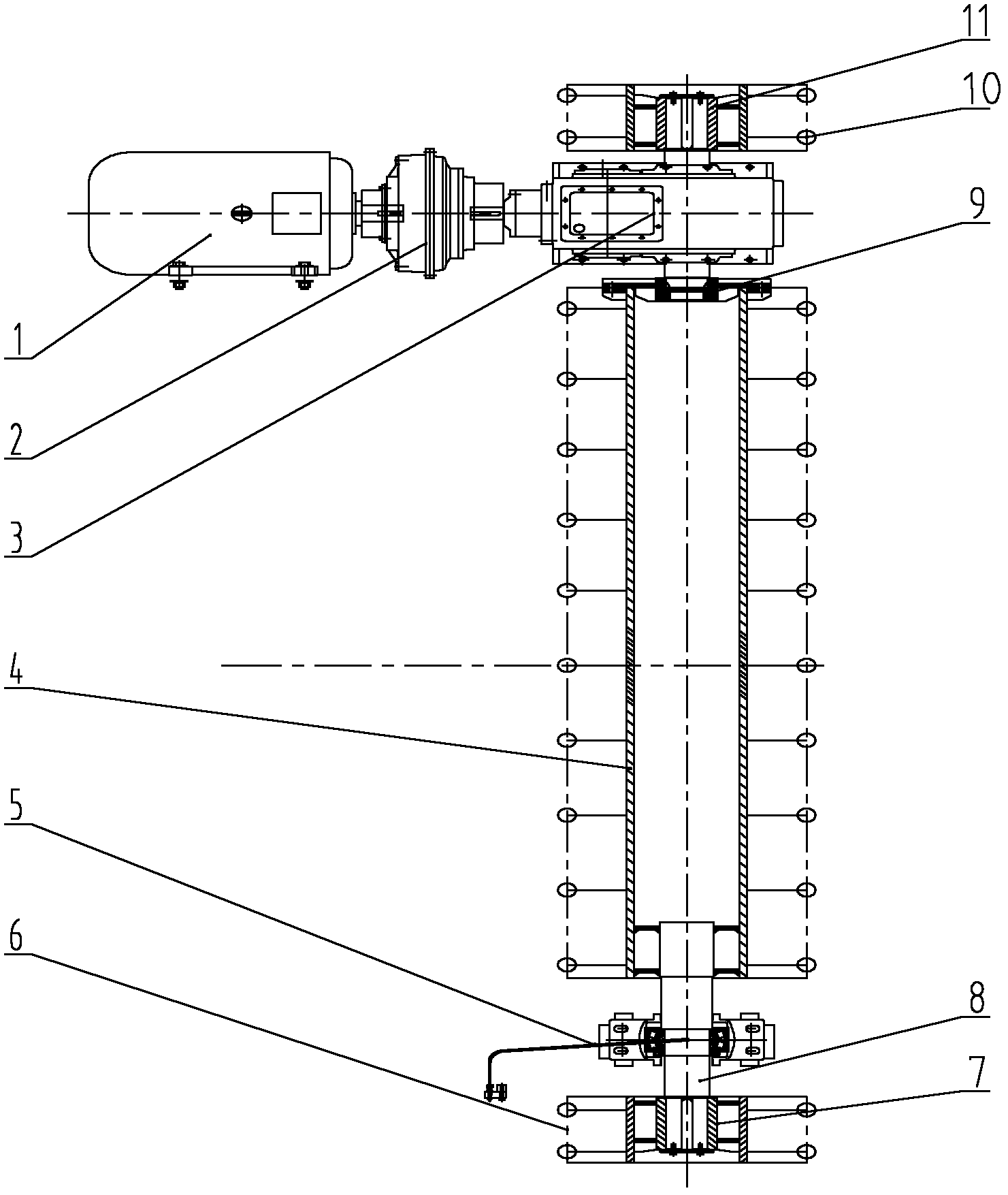 Crushing system of single-side driven grate cleaning crusher