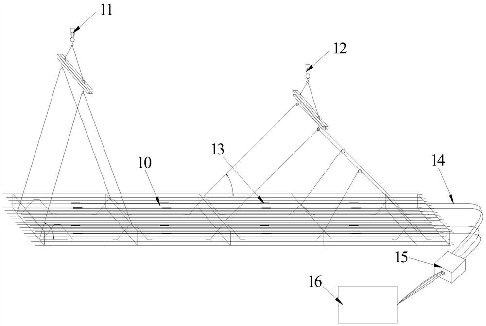 Construction method of hoisting reinforcement cage with walls combined with stress gauge