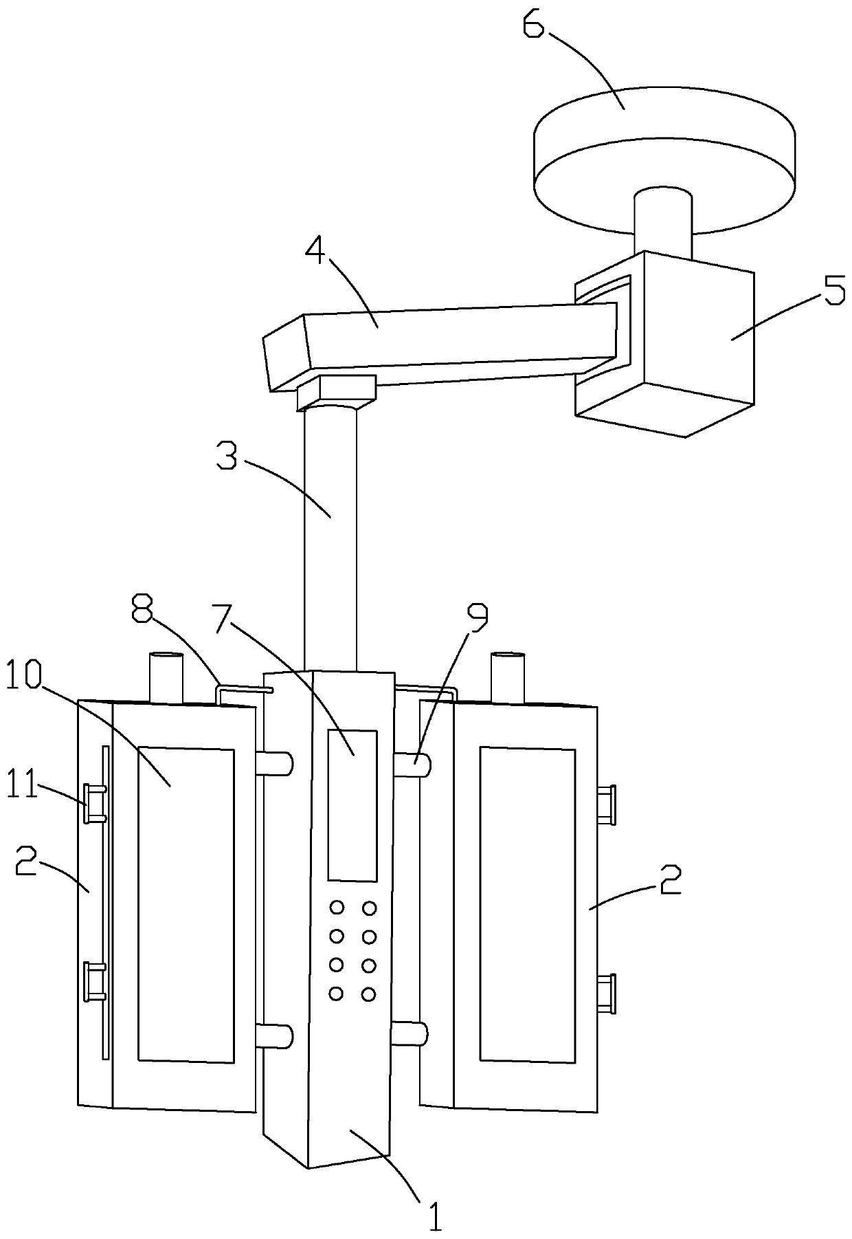 Medical gas terminal suspension device and installation method thereof