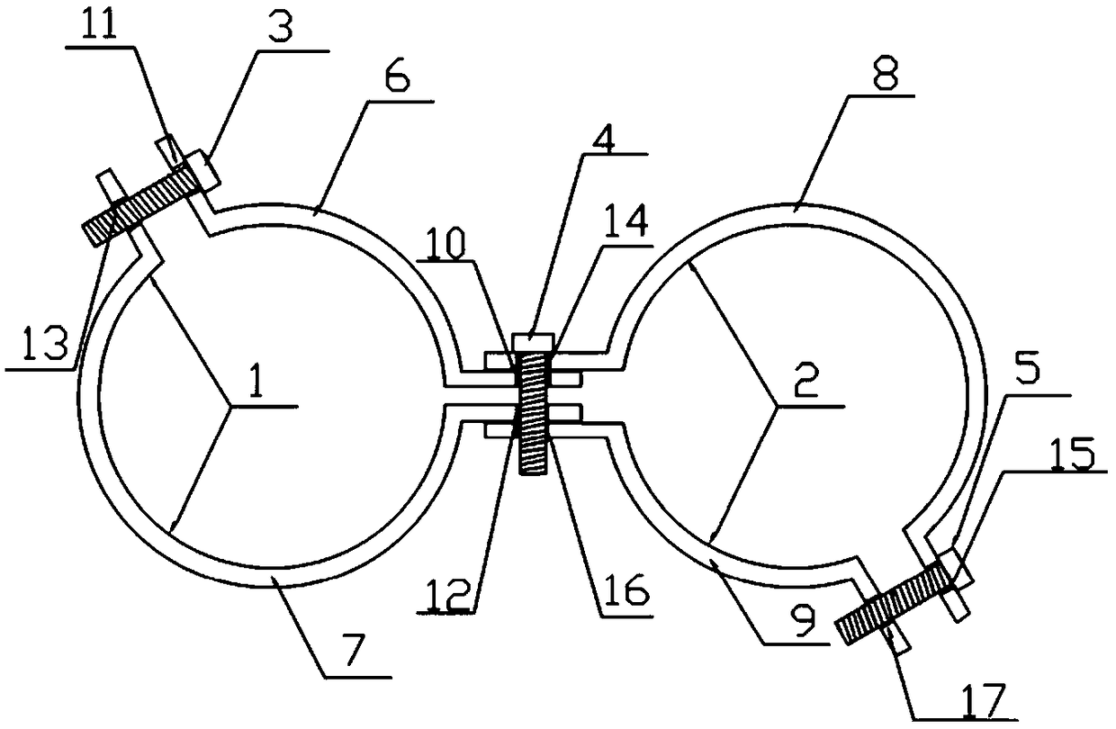 Raw bamboo multi-tube bundle space grid structure system and double-tube clamp connector series