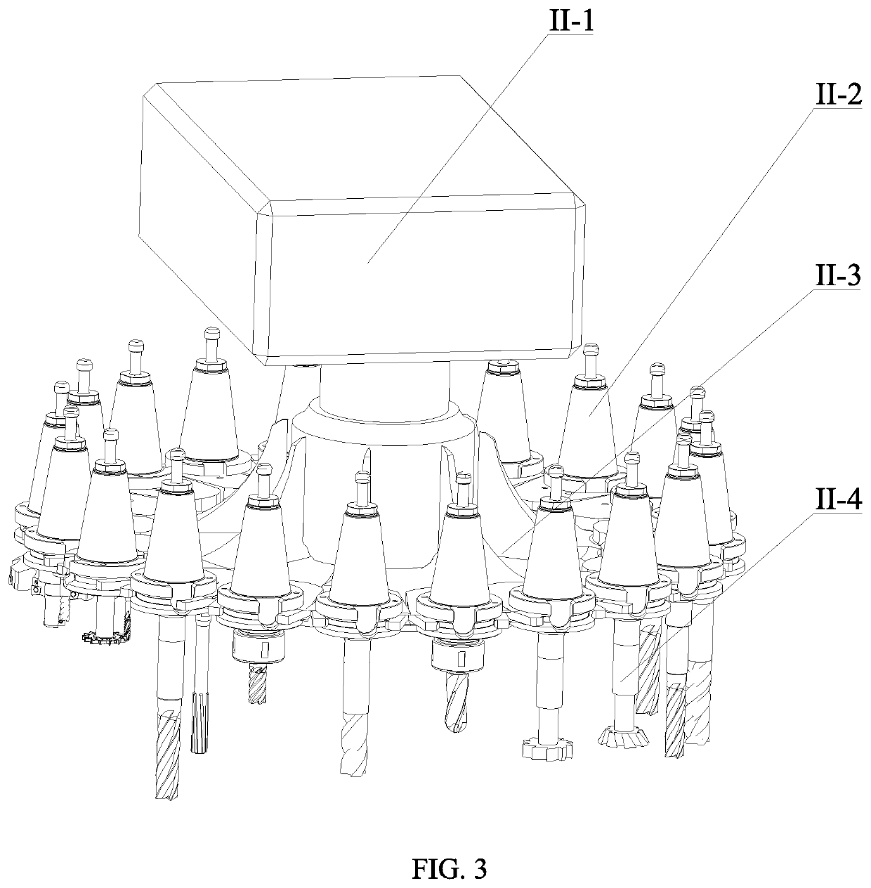 Milling tool device for auxiliary chip breaking and tool system for auxiliary chip breaking under different lubricating conditions