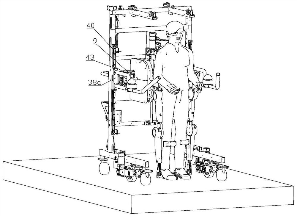 A device and method for realizing coordinated movement of a weight-reducing vehicle and a lower limb robot through communication