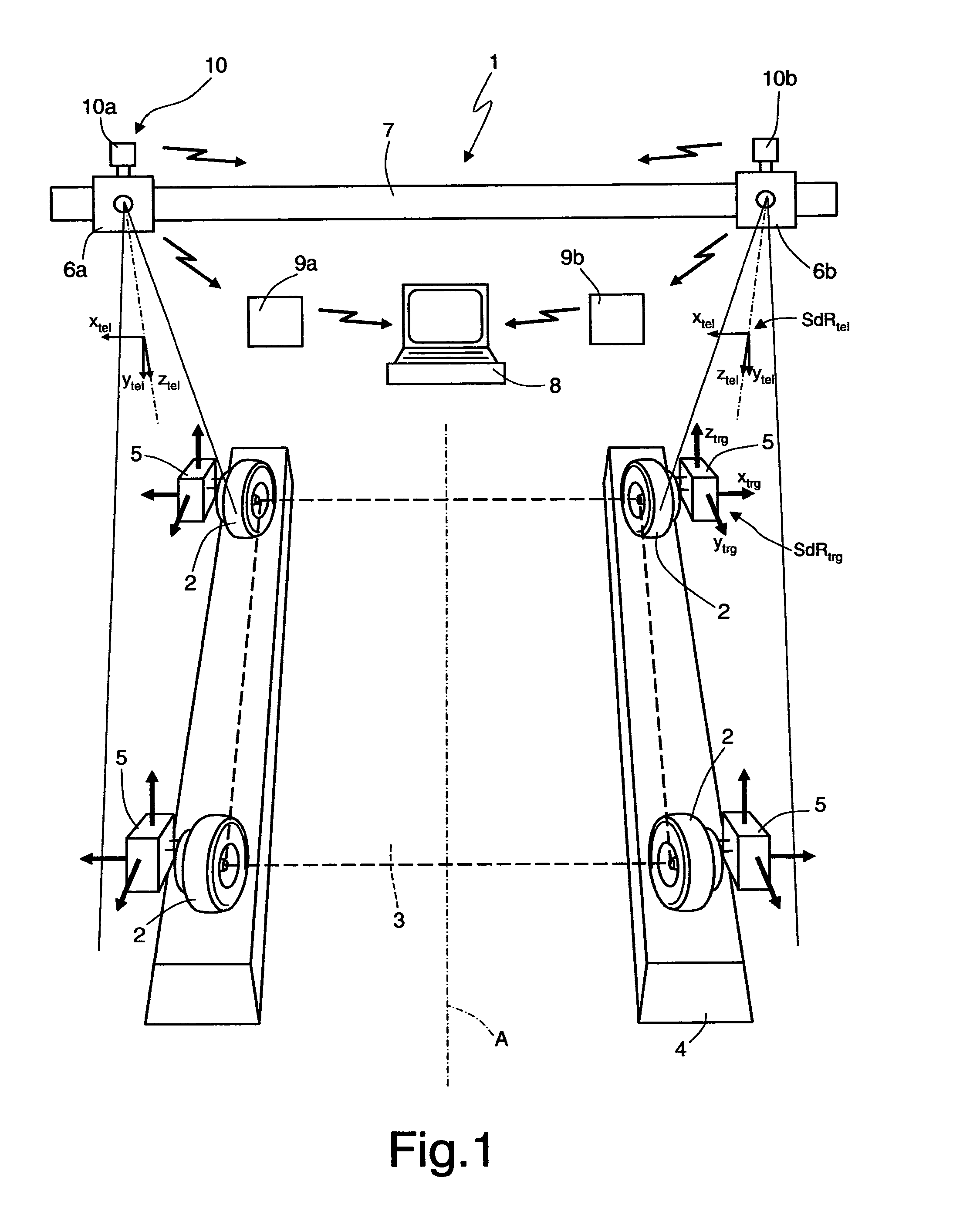 System and related method for determining vehicle wheel alignment