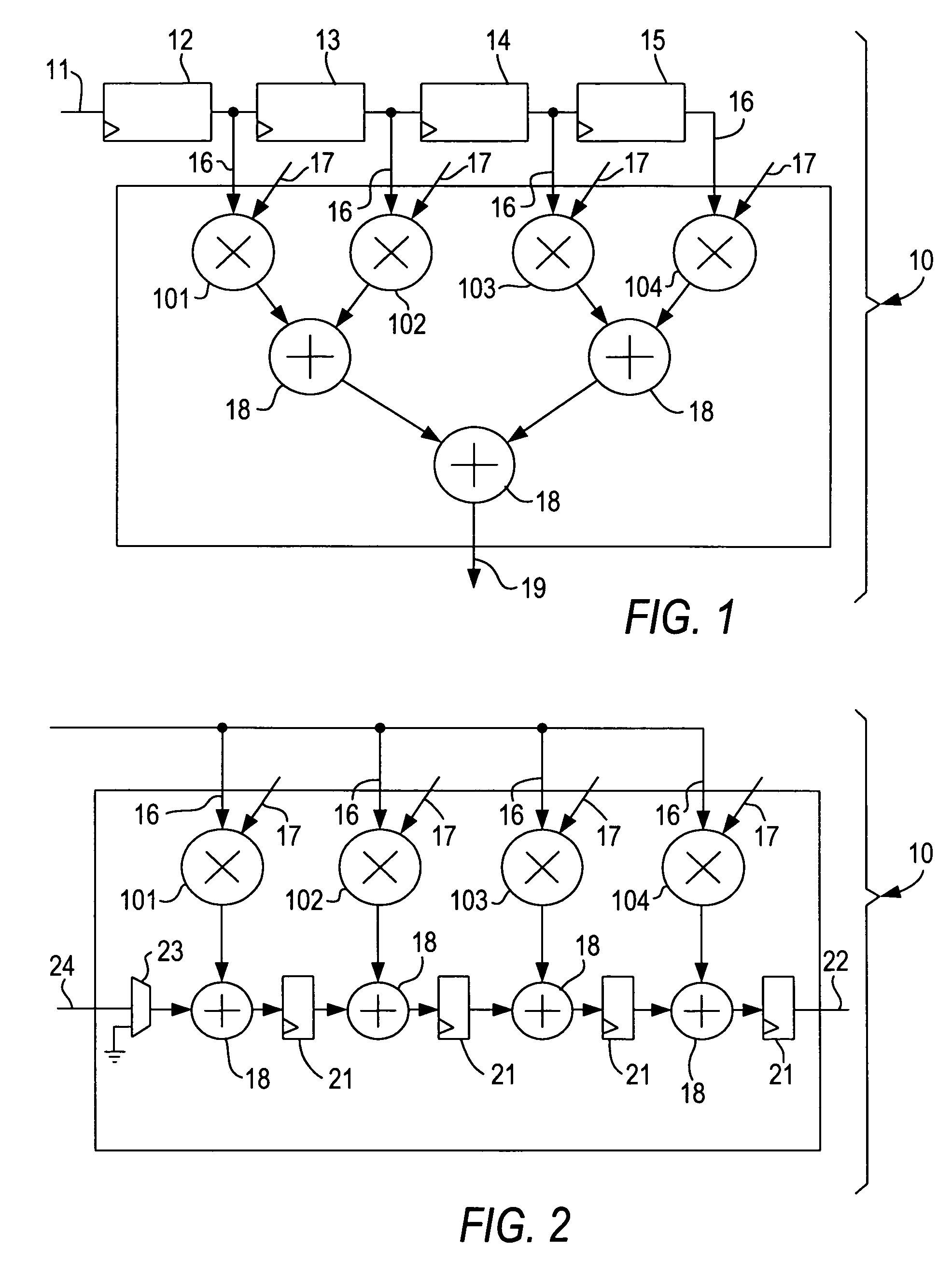Programmable logic device with specialized multiplier blocks