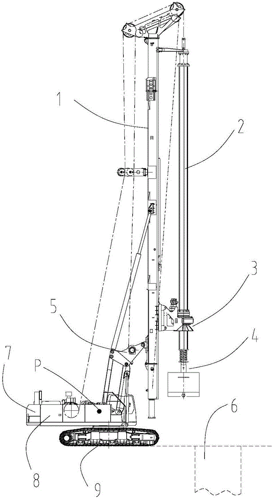 Rotary drilling rig and vehicle center of gravity control method and system thereof