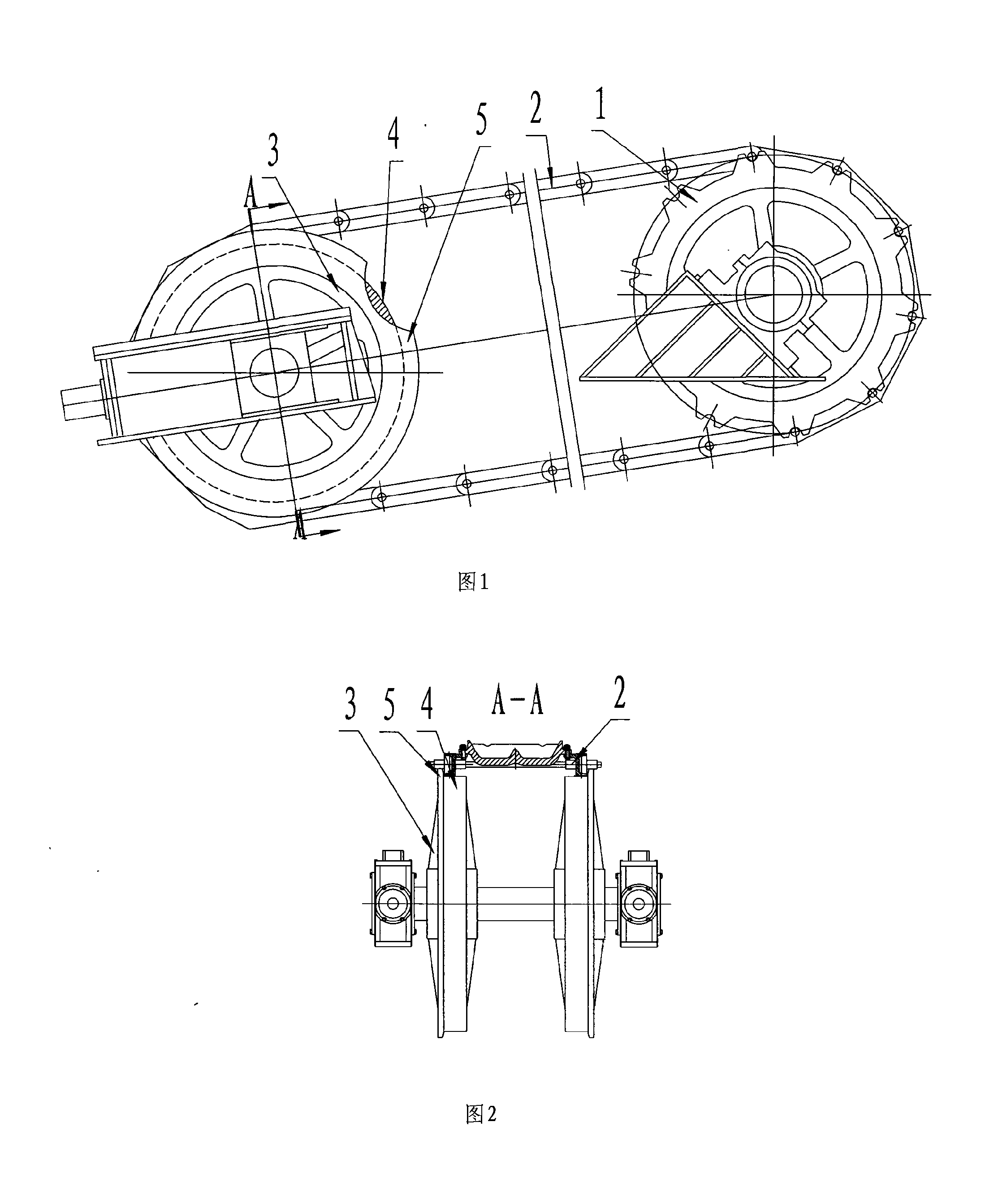 Pig machine chain transmission device