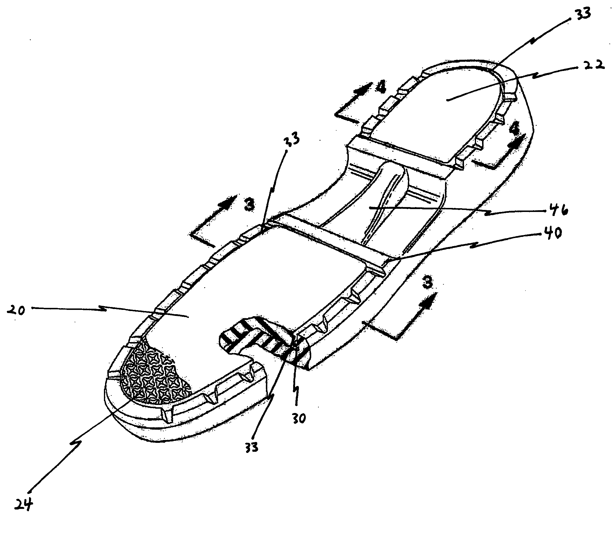 Footwear with improved sole, improved sole and method for manufacturing