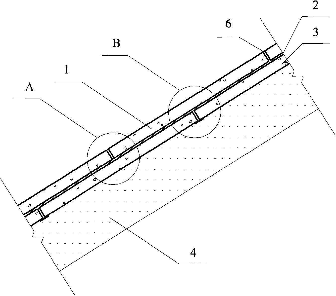 Anti-seismic combination slab for earth and rockfill dam and construction method thereof