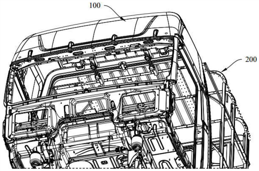 Locking limiting mechanism, split type cab and commercial vehicle