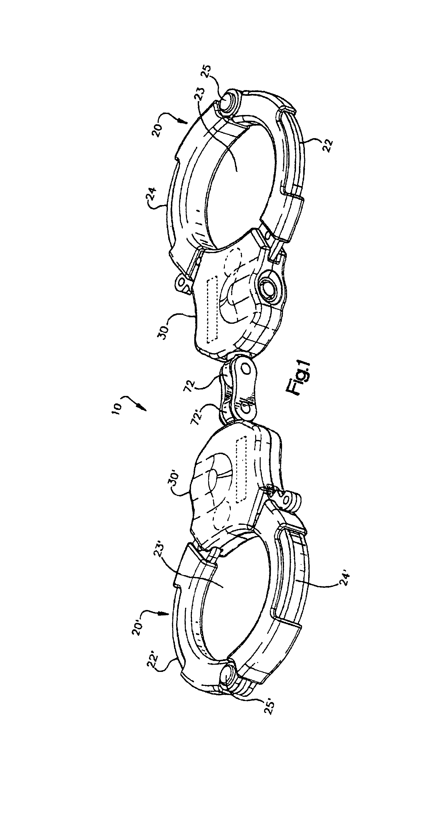 Cuff lock and push-button locking mechanism