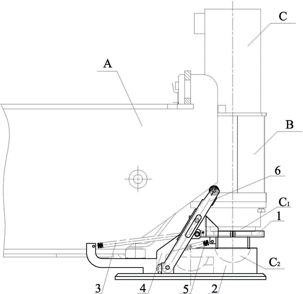 Cushion plate self-telescoping device of vertical supporting leg of crane