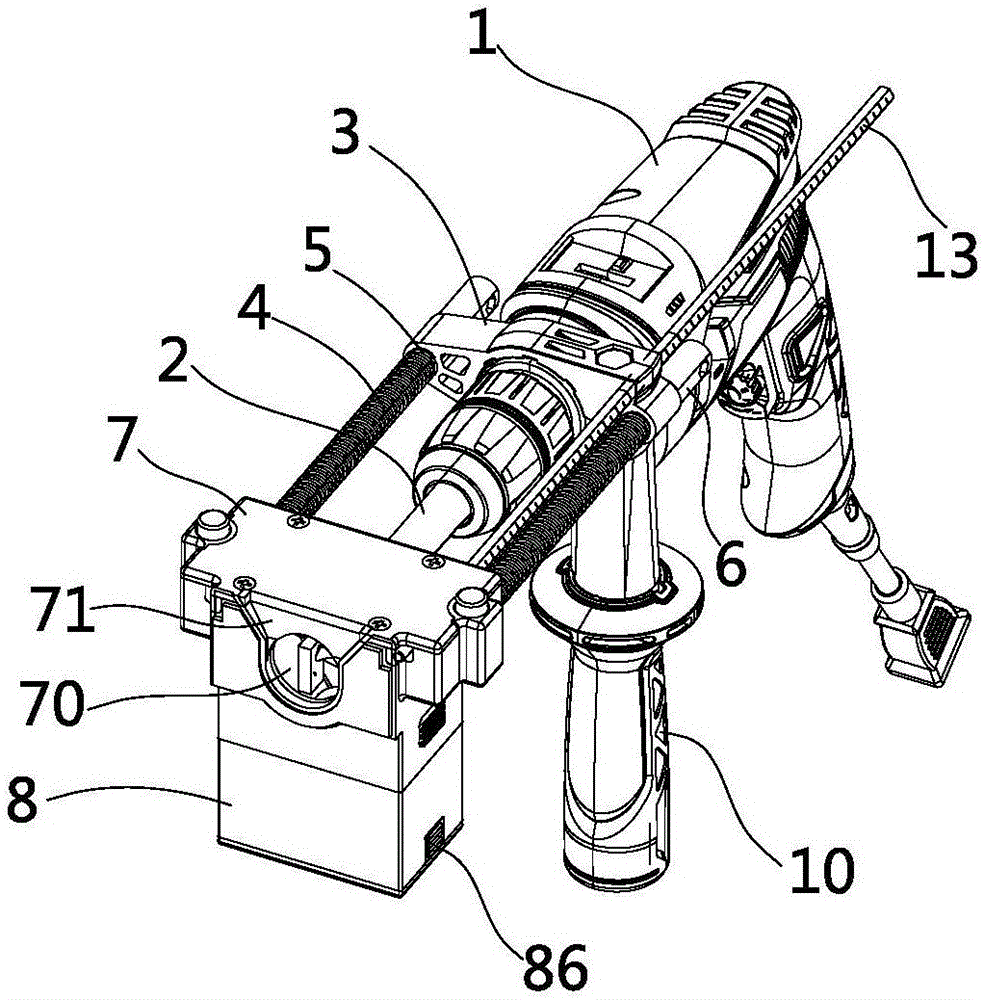 Dust collecting device for electric tool
