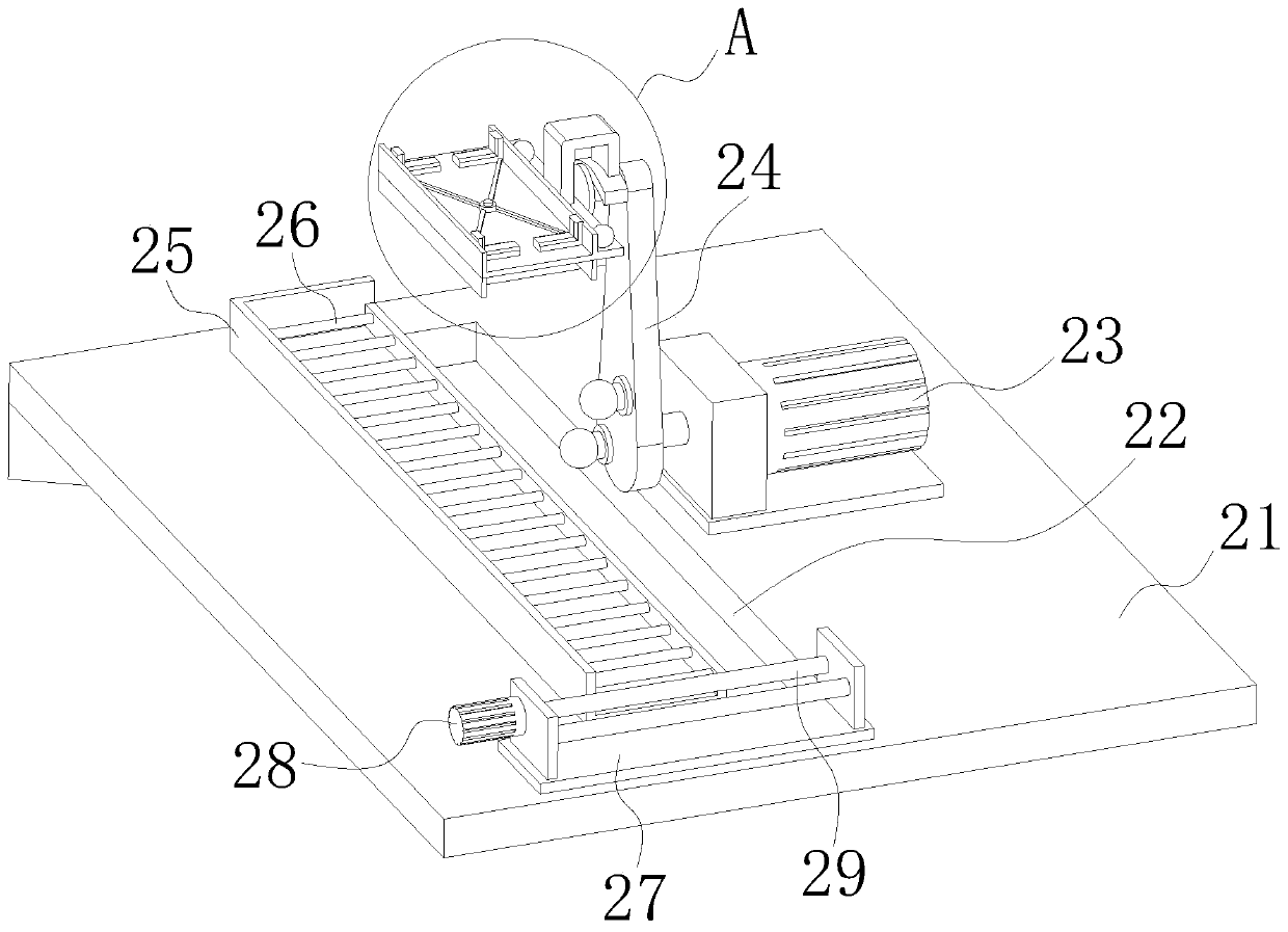 Low-wear rolling type discharging carrier roller device for copper bar hydraulic drawing machine