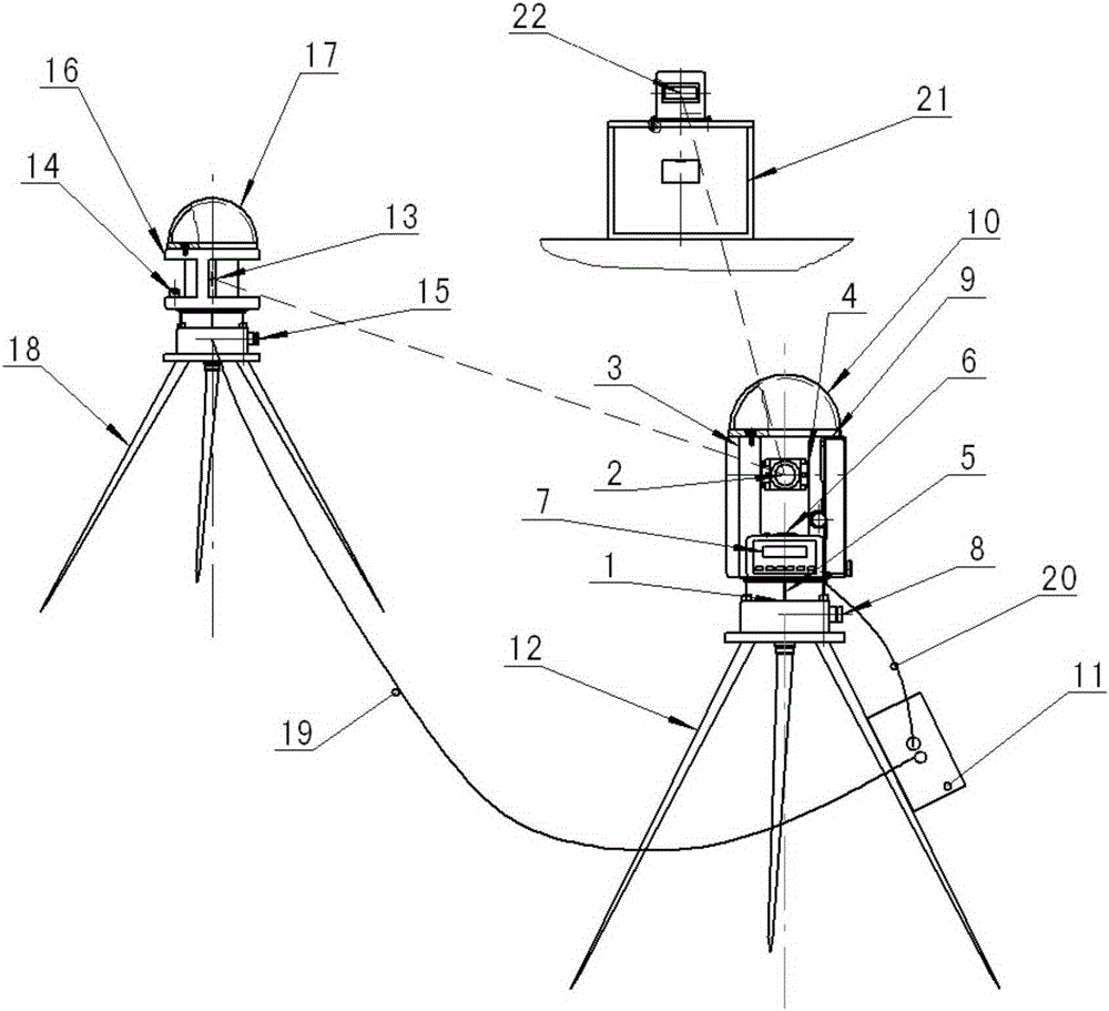 Orienting theodolite based on satellite orientation