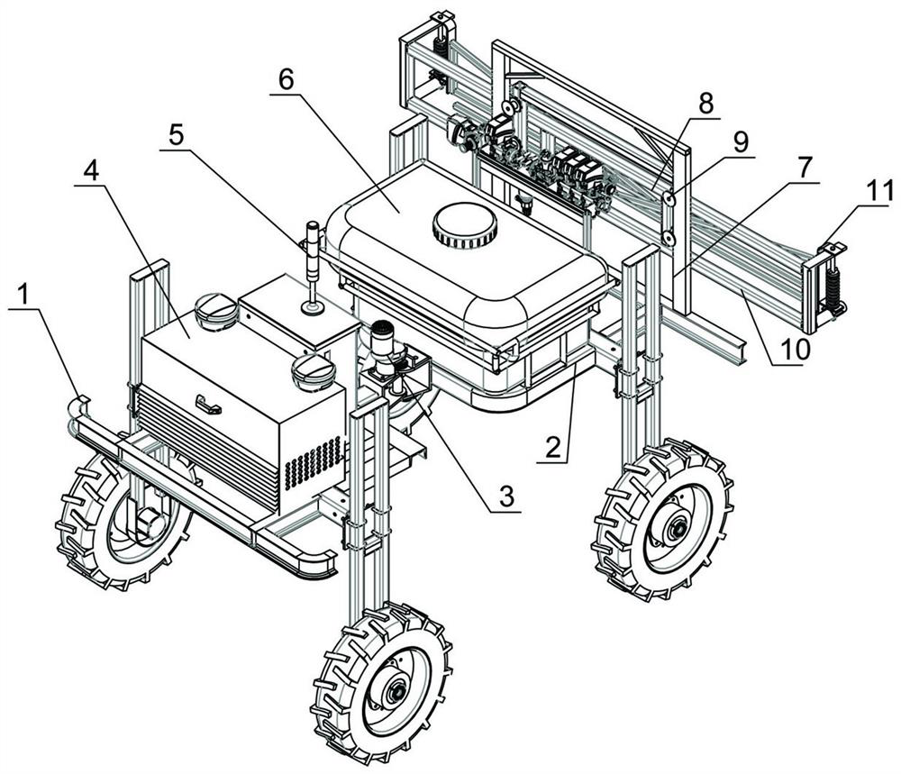 Intelligent driving electric plant protection operation vehicle with adjustable height and wheel track