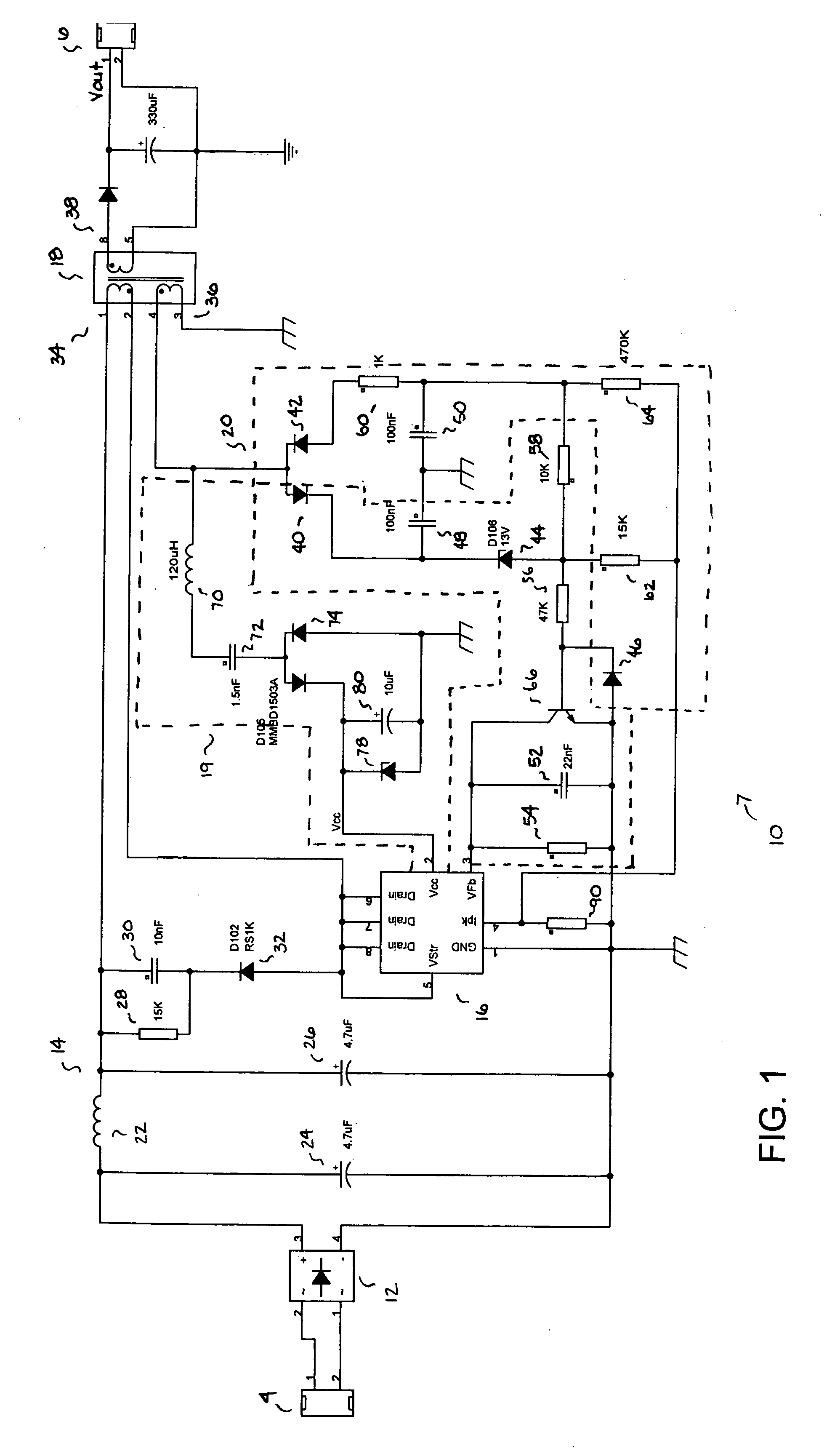 Primary side regulated power supply system with constant current output