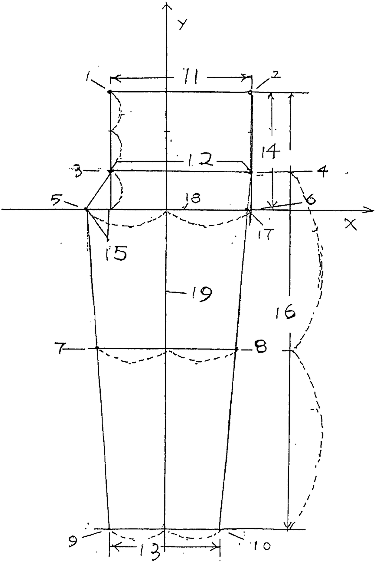 Garment planar drawing method and garment model diagram