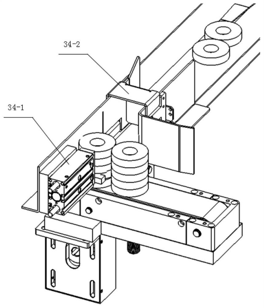 Automatic ferrite ring magnet unstacking and transferring device