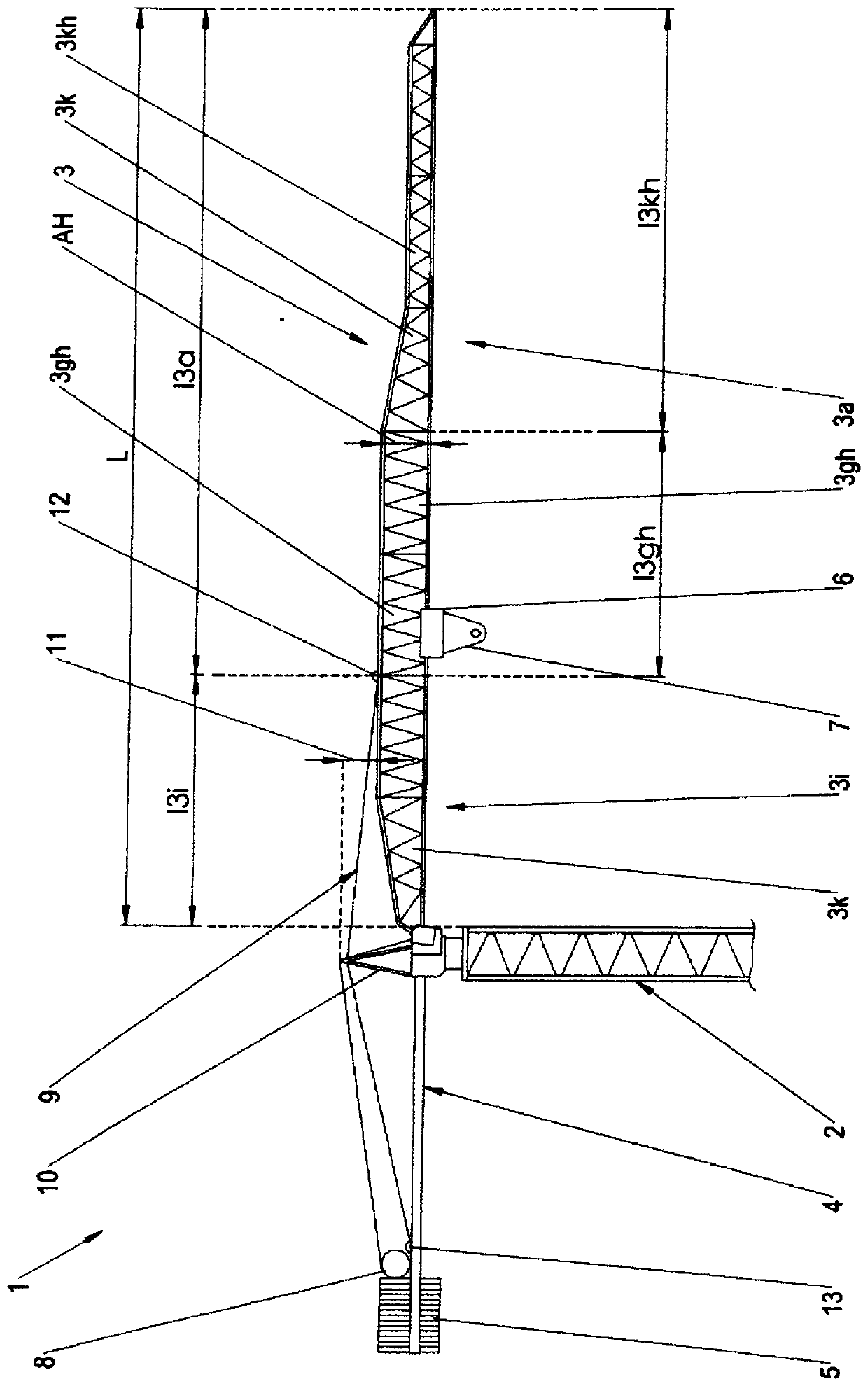 Rotary tower crane