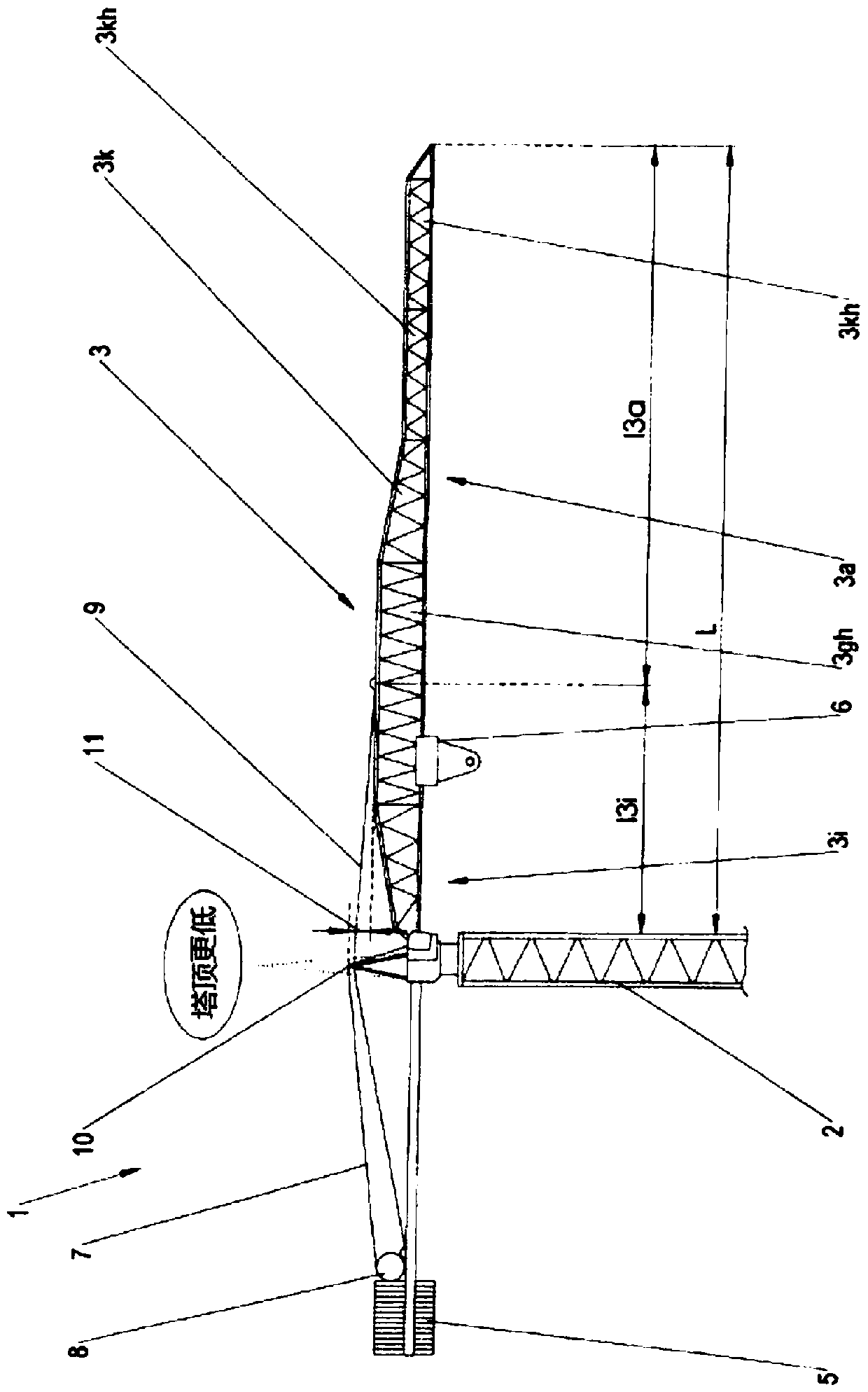 Rotary tower crane