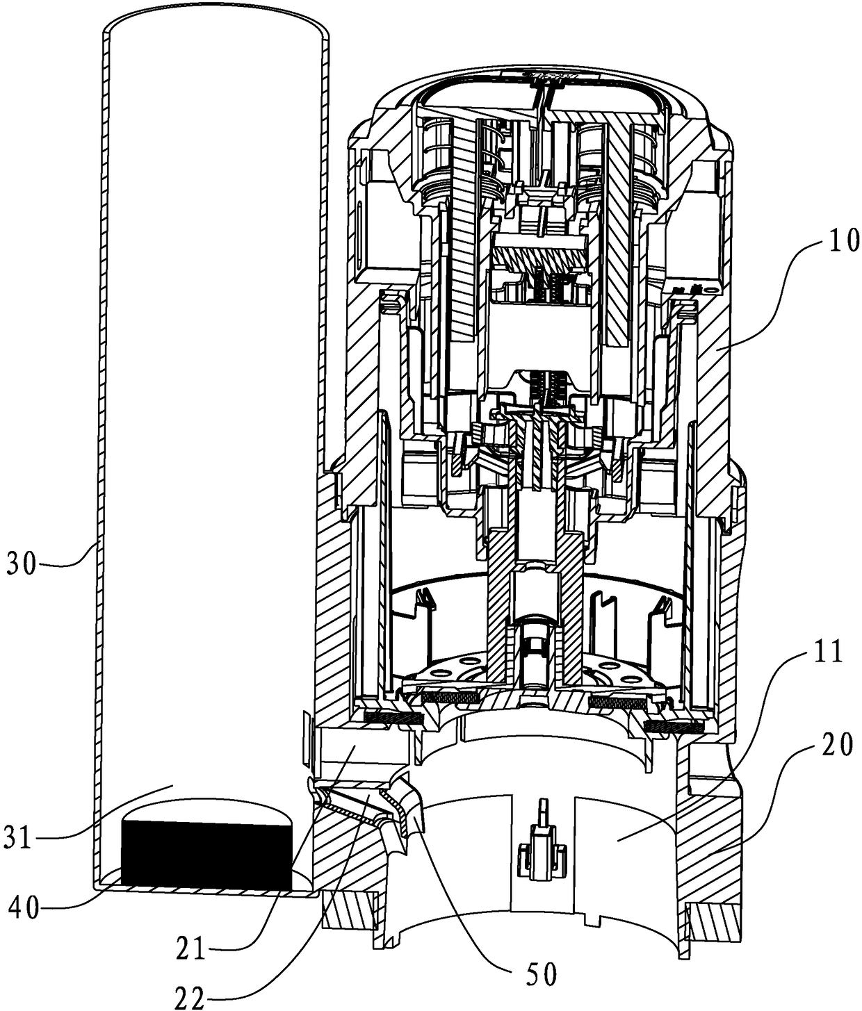 Drain valve with cleaning agent