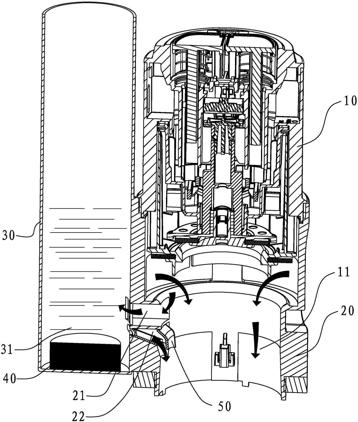 Drain valve with cleaning agent