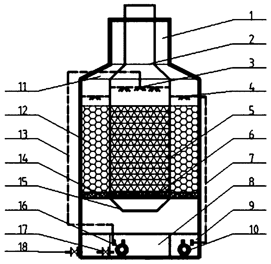 Biologically-enhanced waste gas treatment device