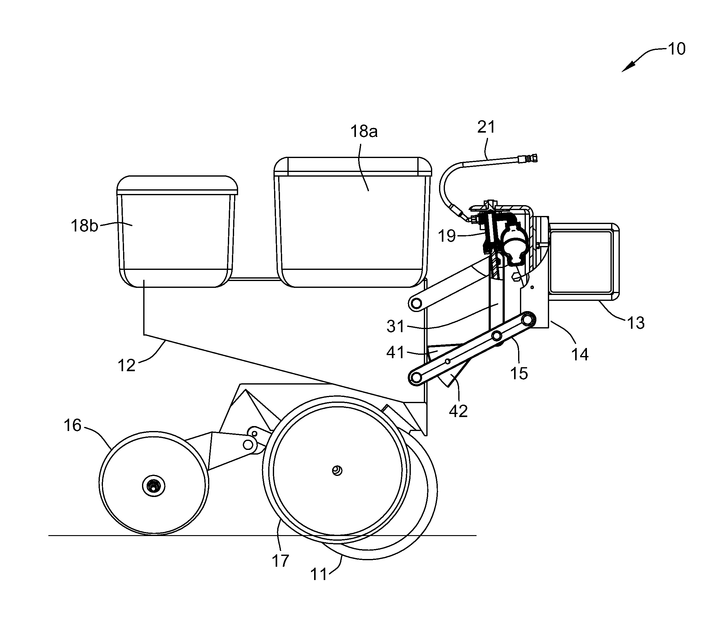 Hydraulic down pressure control system for closing wheels of an agricultural implement
